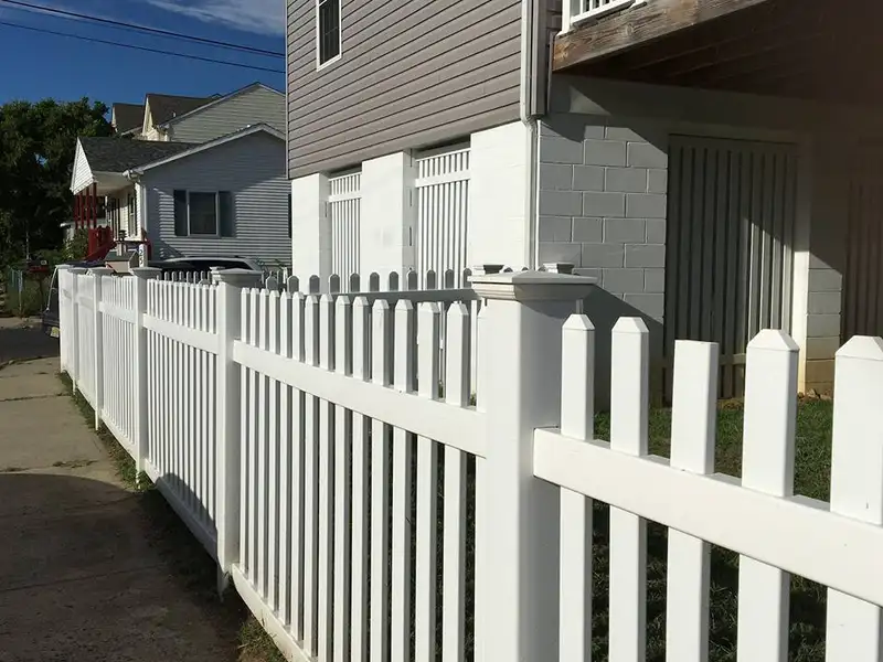Vinyl privacy fence installation by Fencing By Excellence near Keyport, Monmouth County NJ