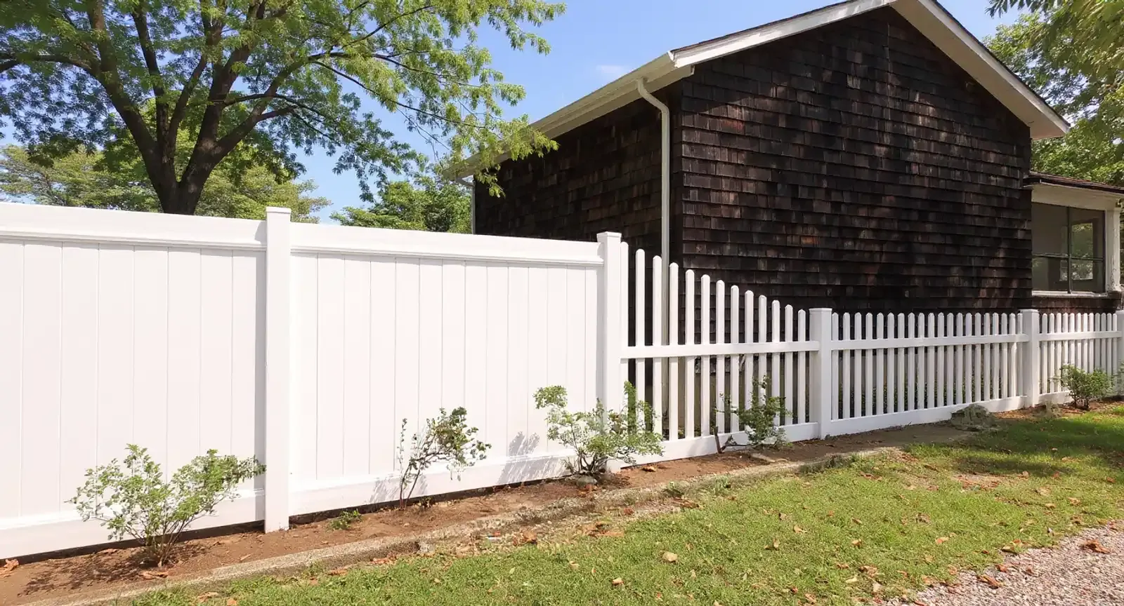 Residential property fence line in Manalapan, Monmouth County NJ
