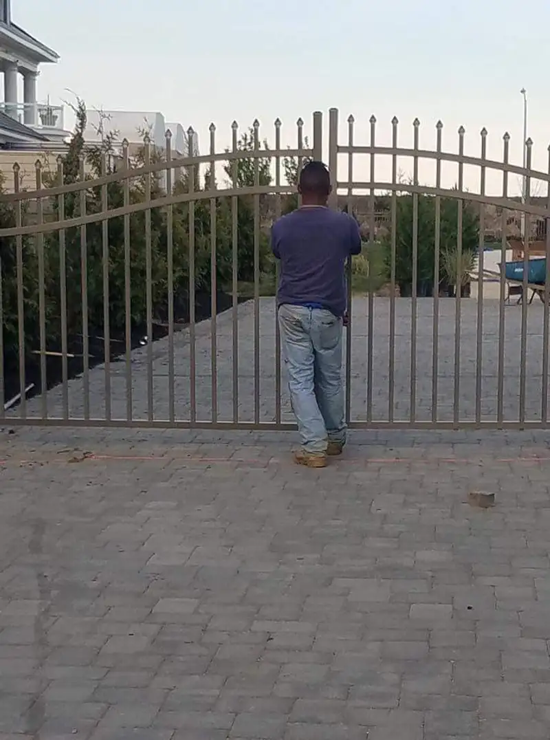 Ornamental metal gate with decorative arch by Fencing By Excellence near Holmdel, Monmouth County NJ